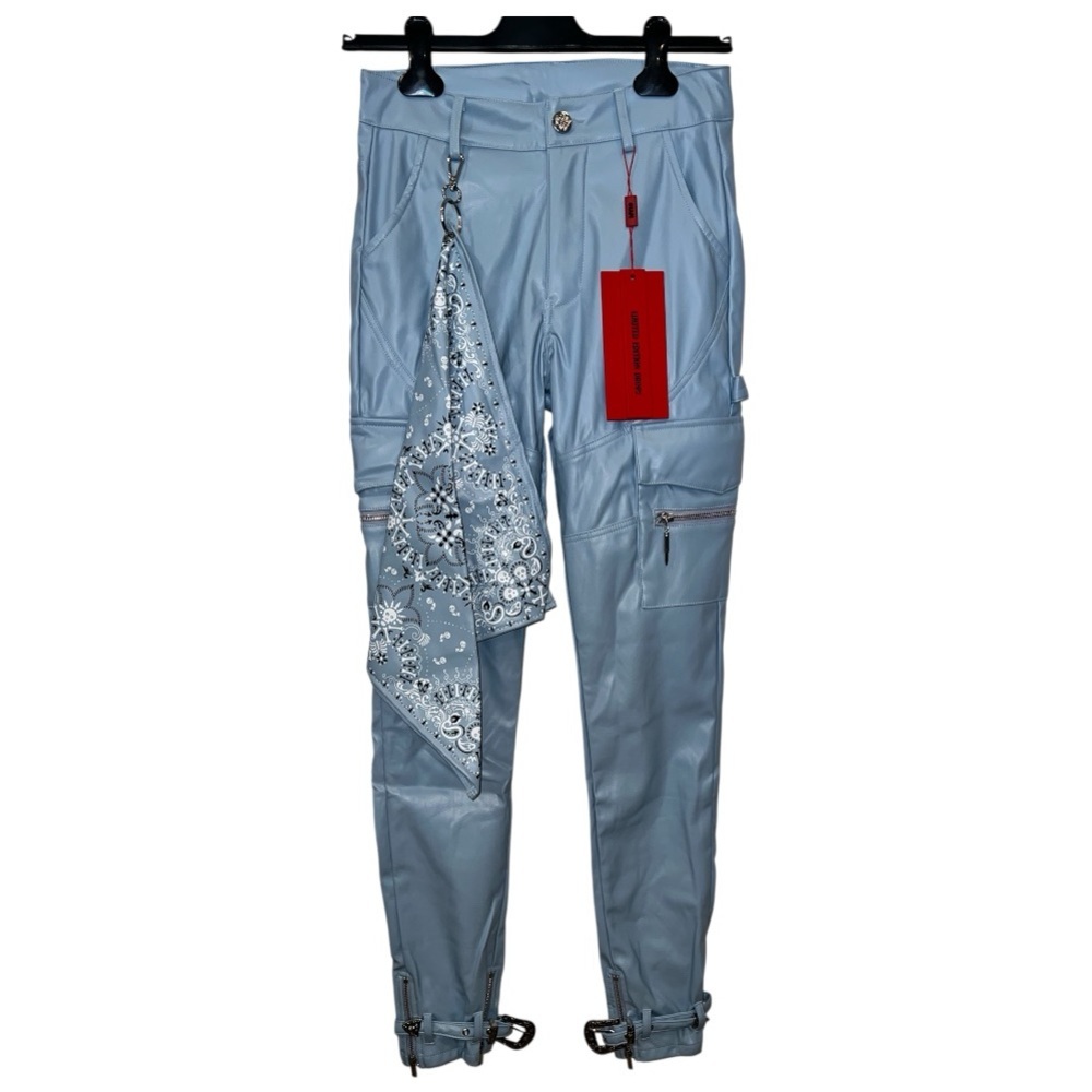 Guapi Pants Mens 28 Faux Leather Limited Edition Cargo Buckle Western NWT